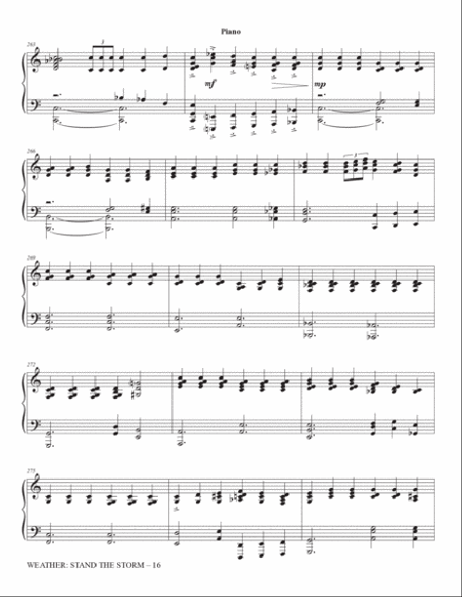 Weather: Stand The Storm (Rhythm Ensemble) - Piano Choir scores gallery preview page 16