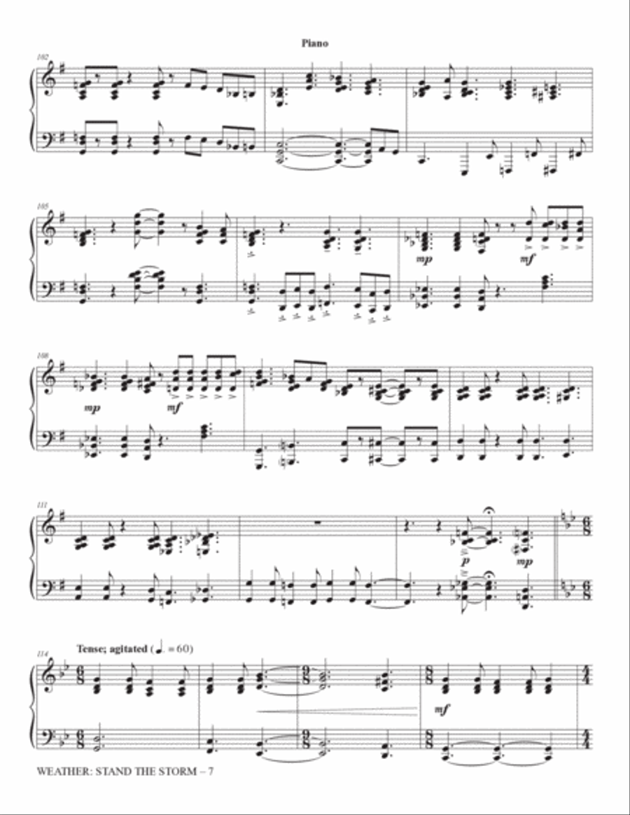Weather: Stand The Storm (Rhythm Ensemble) - Piano Choir scores gallery preview page 7