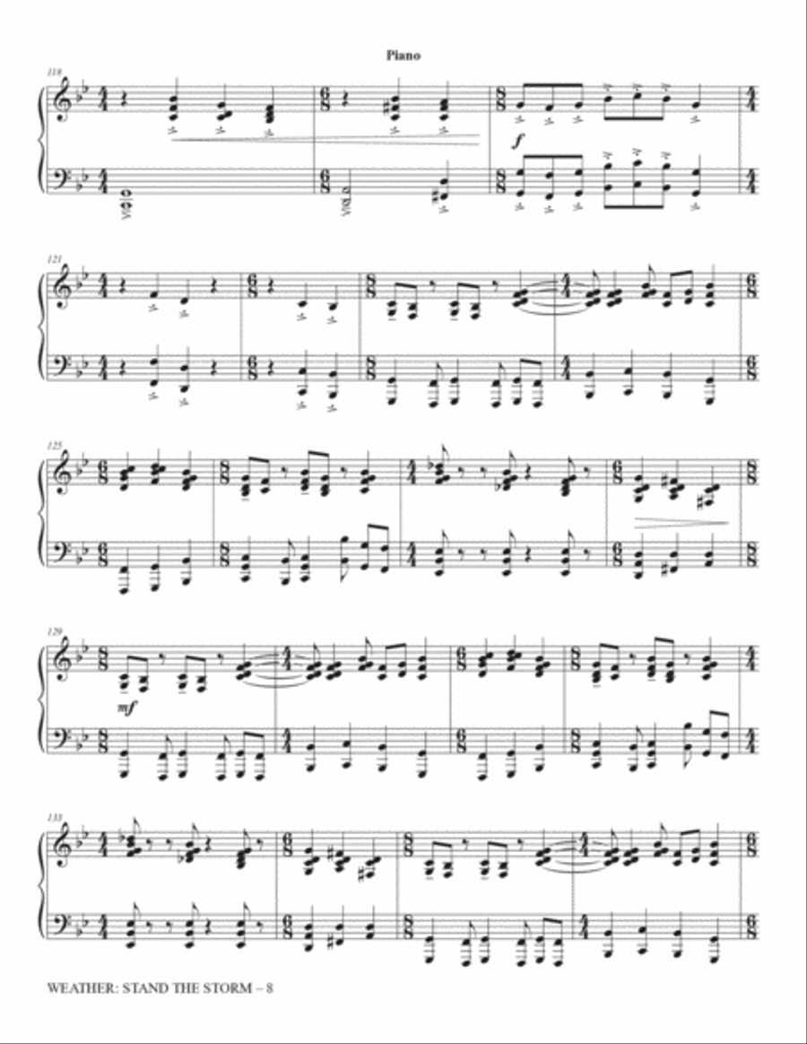 Weather: Stand The Storm (Rhythm Ensemble) - Piano Choir scores gallery preview page 8