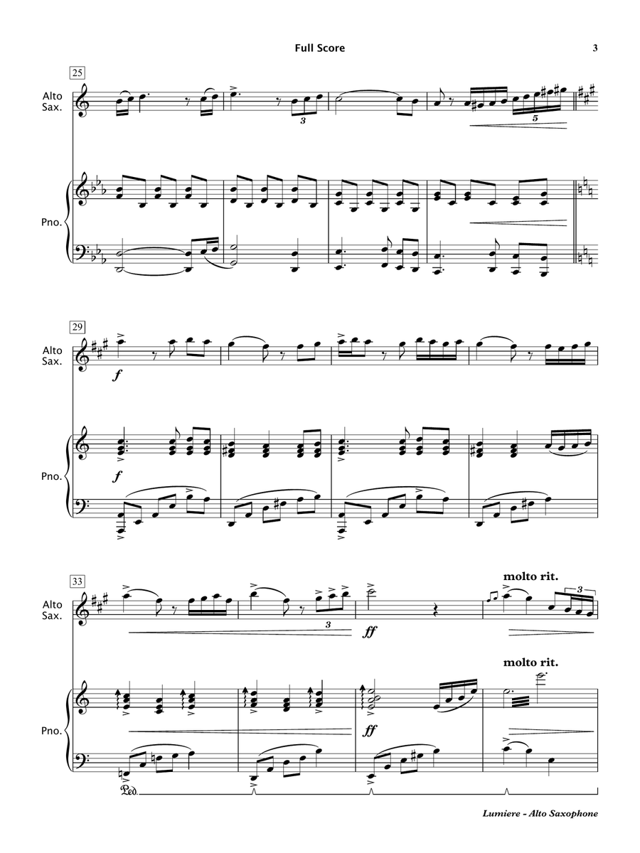 Lumiere (Alto Saxophone & Piano) Alto Saxophone scores gallery preview page 4
