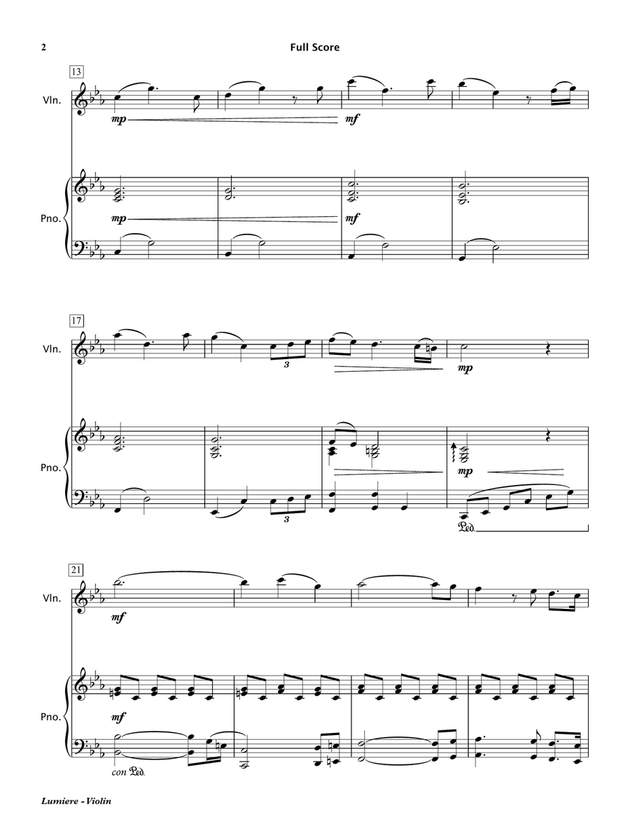 Lumiere (Violin & Piano) Violin Solo scores gallery preview page 3