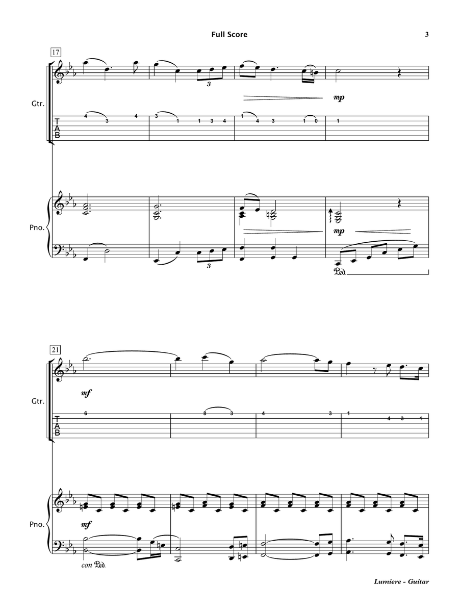 Lumiere (Electric Guitar & Piano) Electric Guitar scores gallery preview page 4