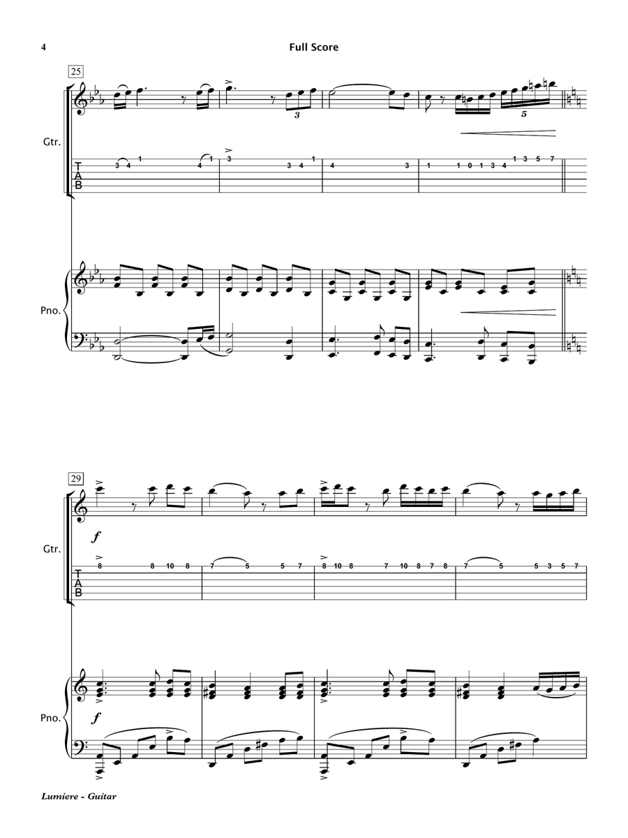 Lumiere (Electric Guitar & Piano) Electric Guitar scores gallery preview page 5