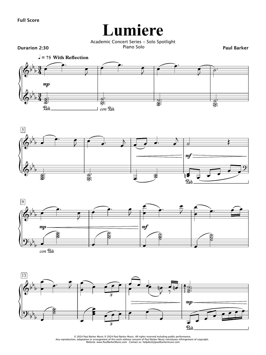 Lumiere (Piano) Piano Solo scores gallery preview page 2