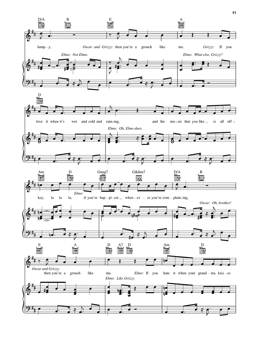 The Grouch Song (from Sesame Street) Piano, Vocal, Guitar scores gallery preview page 2