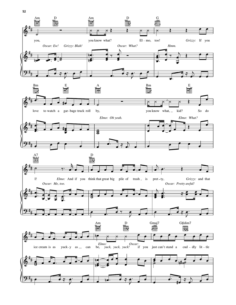 The Grouch Song (from Sesame Street) Piano, Vocal, Guitar scores gallery preview page 3