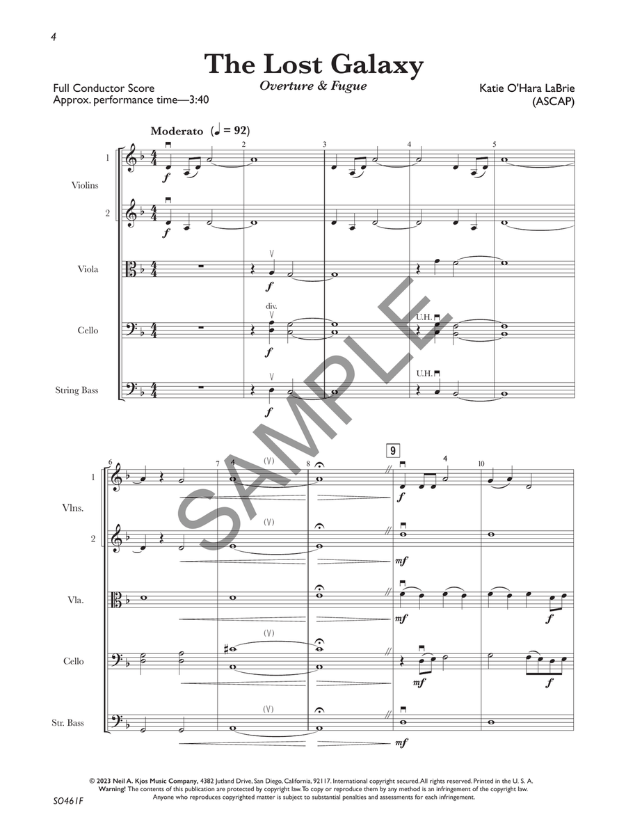 The Lost Galaxy, Overture and Fugue - Score by Katie O'Hara LaBrie String Orchestra - Sheet Music page 5