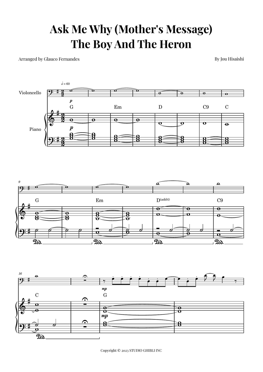 The Boy And The Heron Chamber Music scores gallery preview page 1