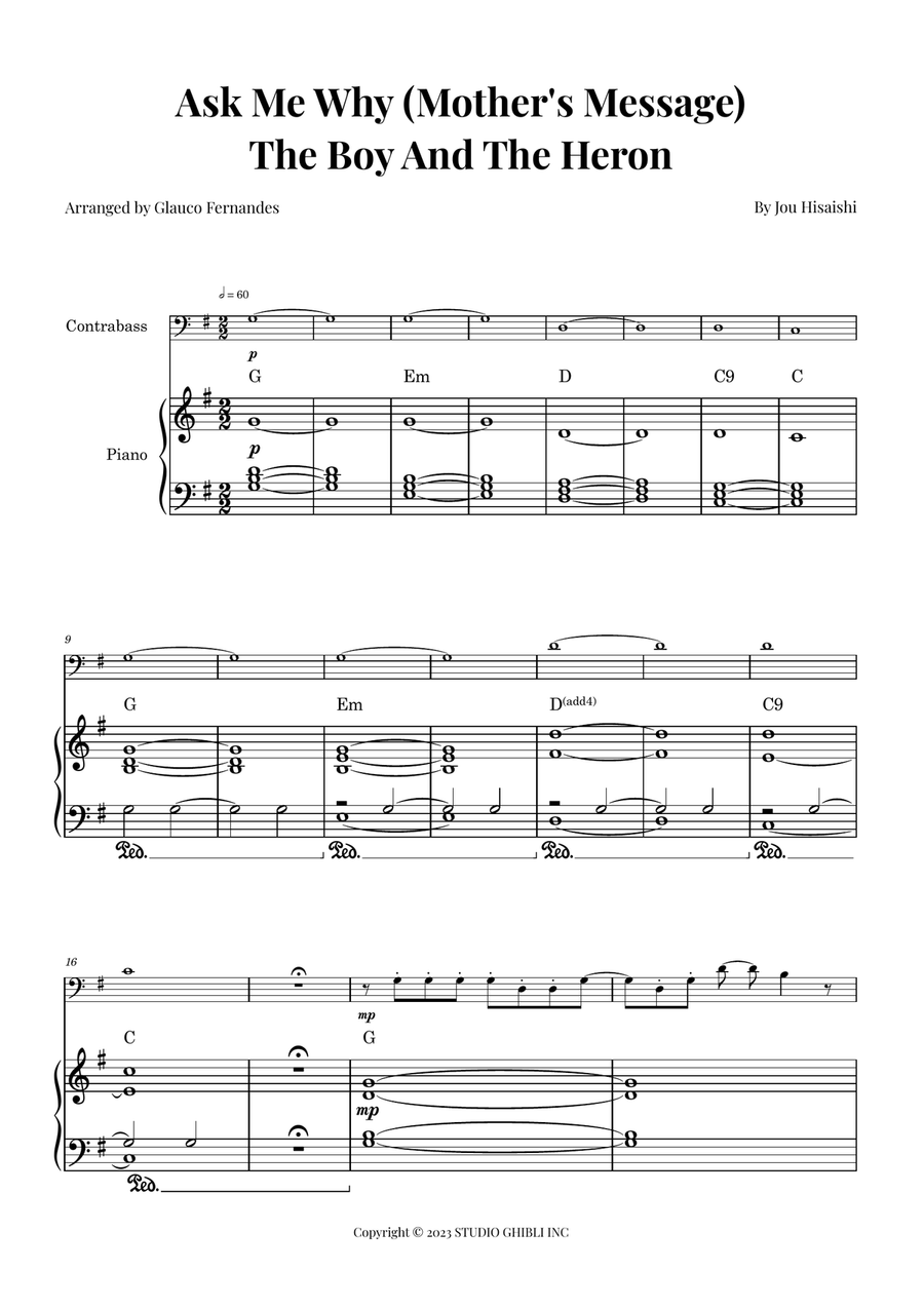 The Boy And The Heron Chamber Music scores gallery preview page 1