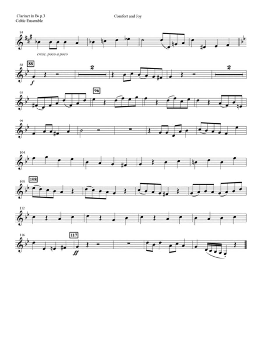 Comfort And Joy (Celtic Consort) - Bb Clarinet Choir scores gallery preview page 3