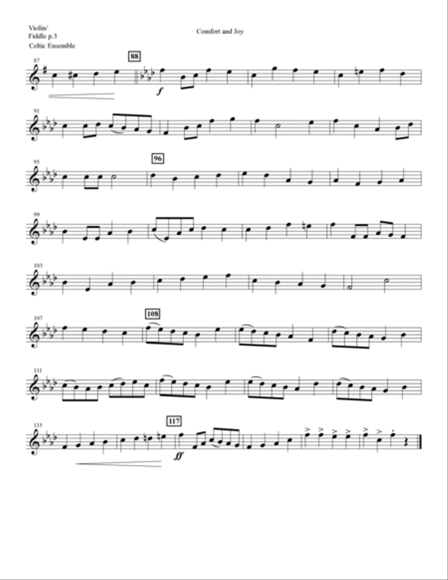 Comfort And Joy (Celtic Consort) - Violin/Fiddle Choir scores gallery preview page 3