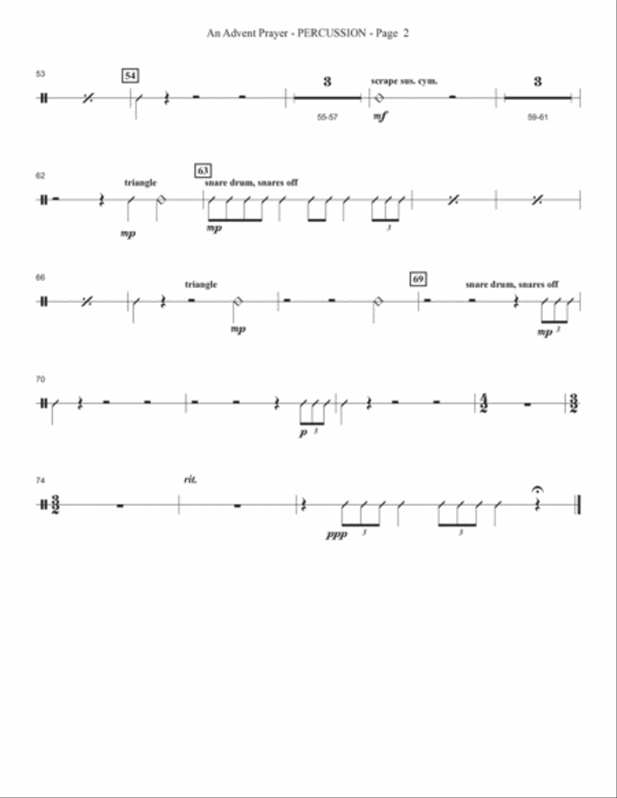 An Advent Prayer (Consort) - Percussion Choir scores gallery preview page 2