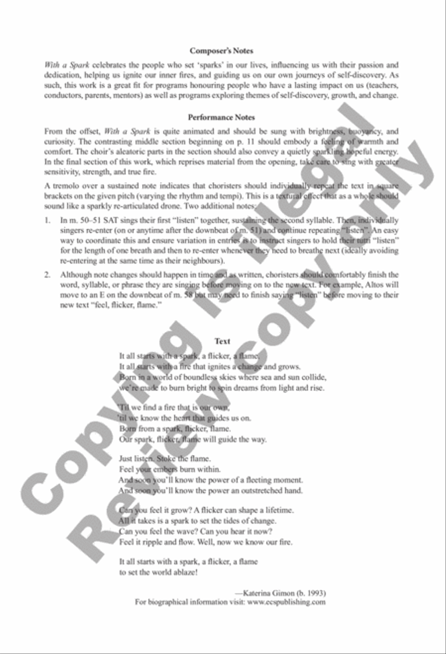 With a Spark With a Spark 4-Part scores gallery preview page 2
