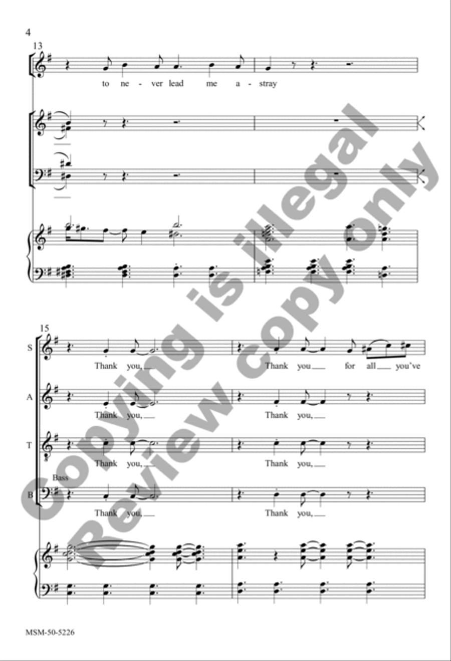Lord, I Am Grateful (Choral Score) 4-Part scores gallery preview page 4