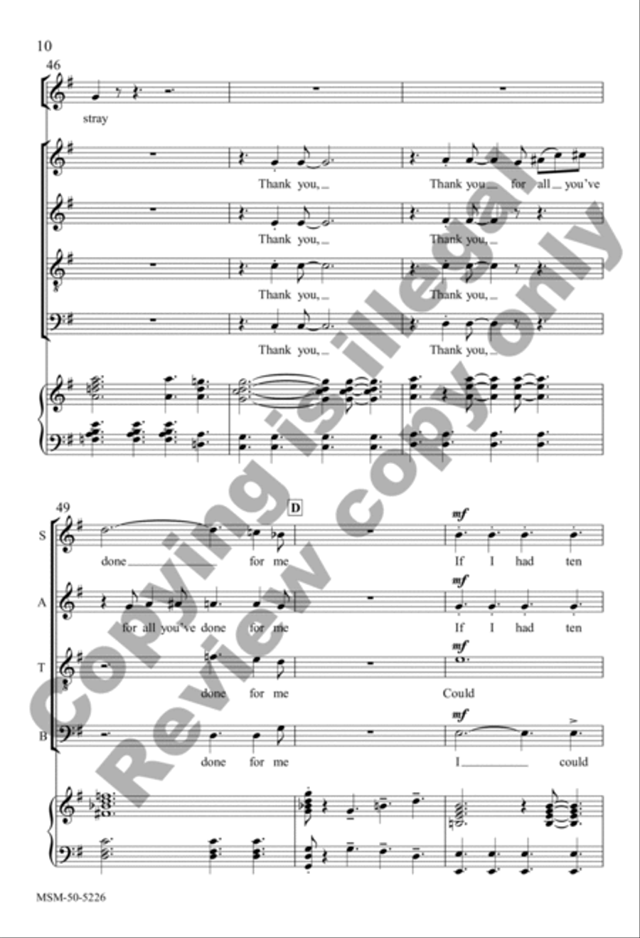Lord, I Am Grateful (Choral Score) 4-Part scores gallery preview page 10