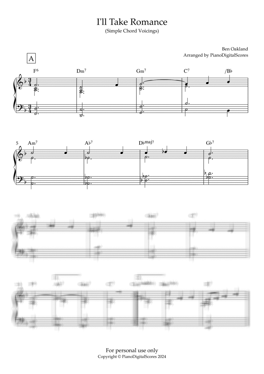 I'll Take Romance Piano Solo scores gallery preview page 1