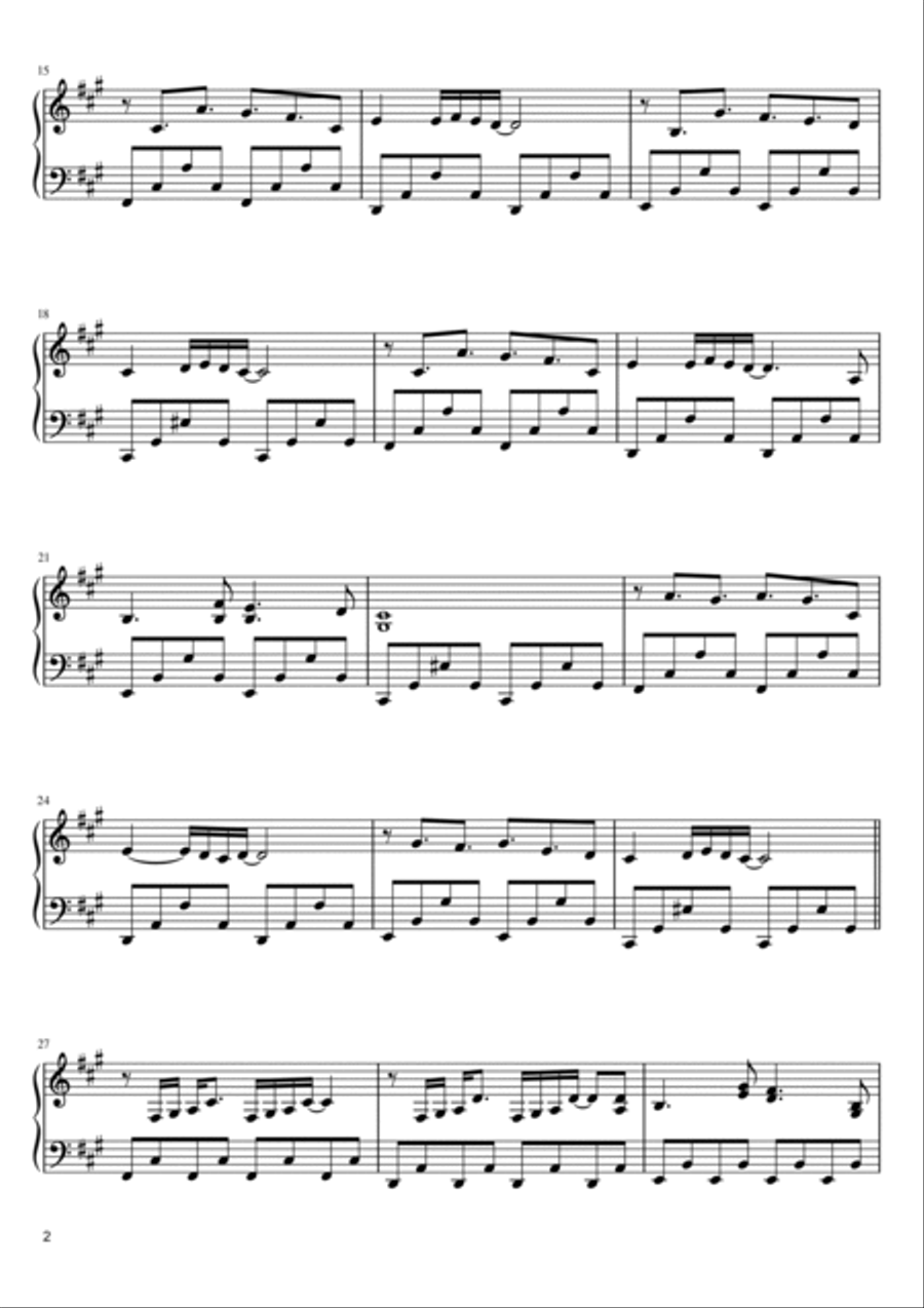 Gerudo Valley Piano Solo scores gallery preview page 2