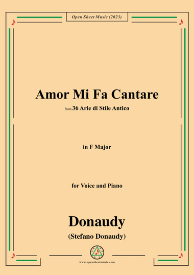 Donaudy-Amor Mi Fa Cantare,in F Major