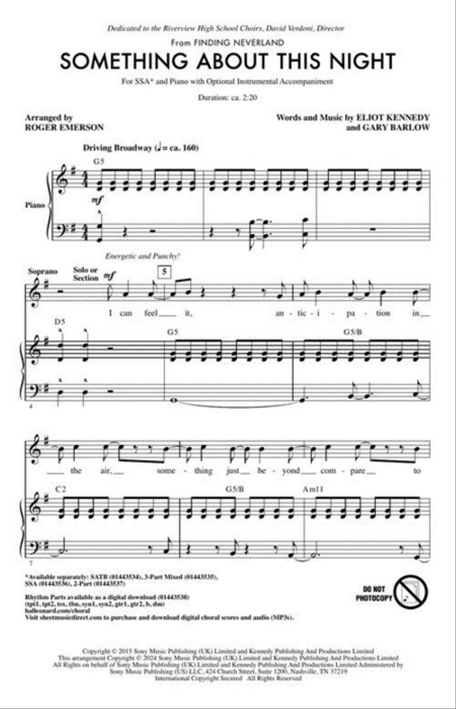 Something About This Night (from Finding Neverland) SSA scores gallery preview page 3