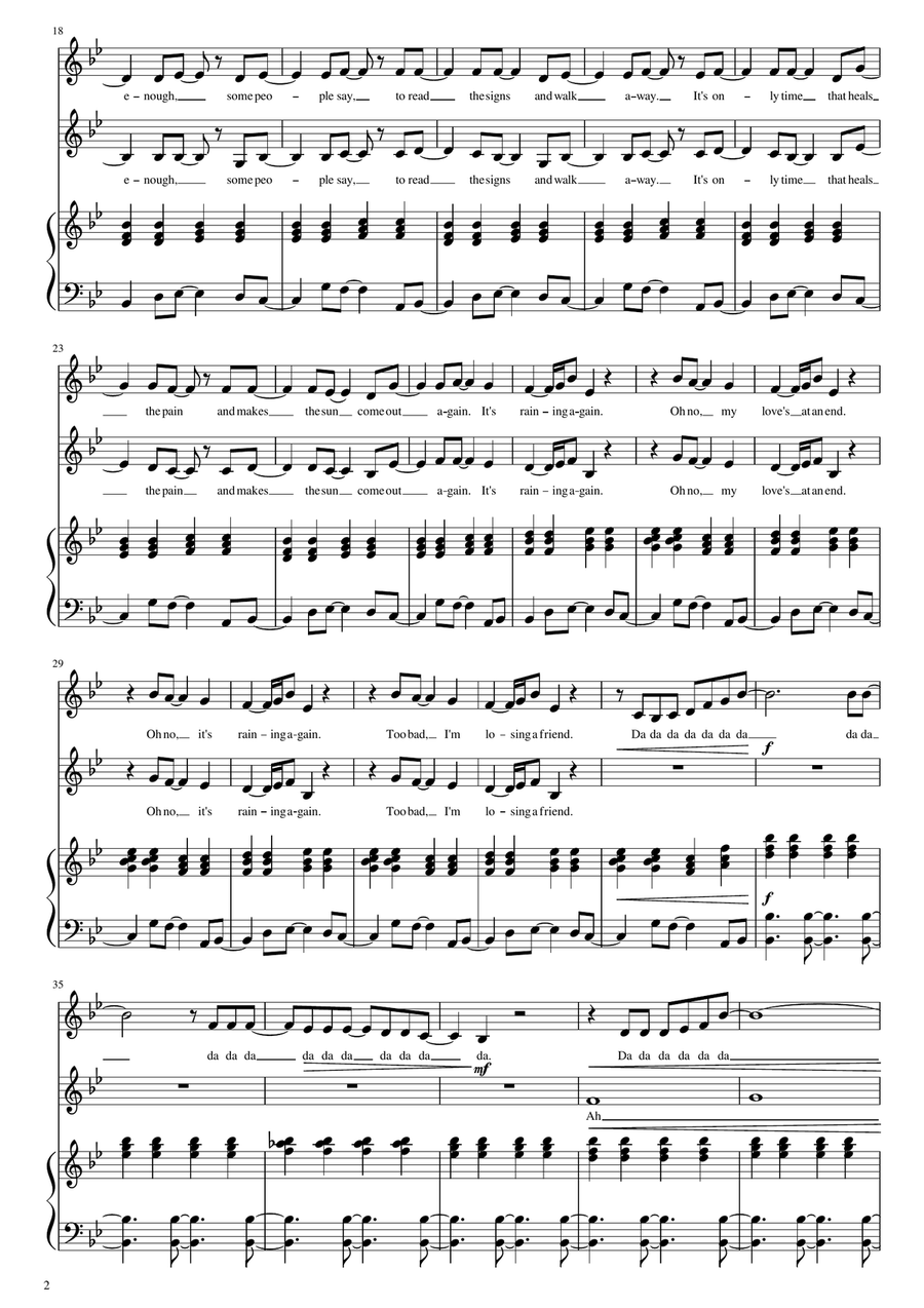 It's Raining Again It's Raining Again Piano, Vocal scores gallery preview page 2
