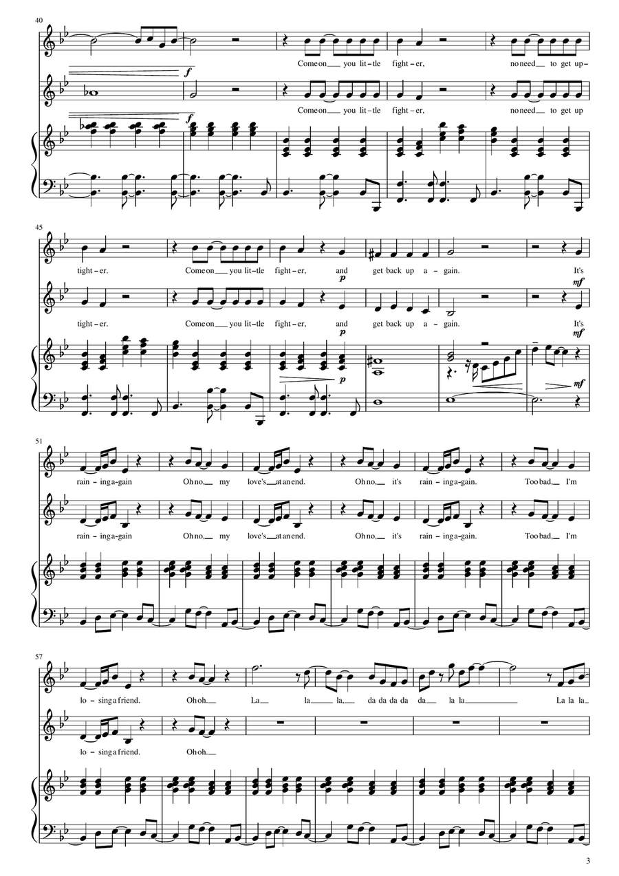 It's Raining Again It's Raining Again Piano, Vocal scores gallery preview page 3