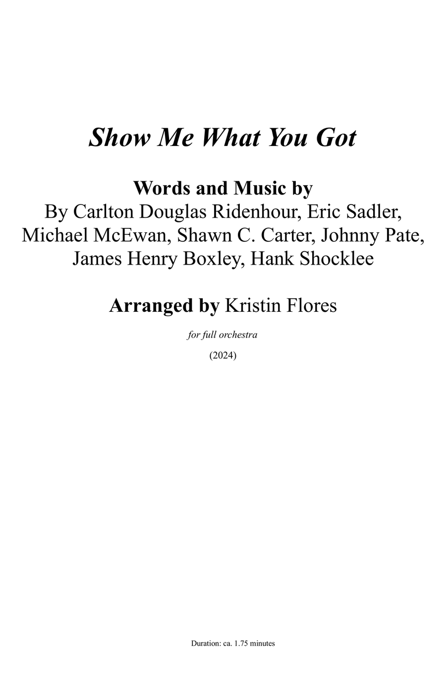 Show Me What You Got Show Me What You Got Full Orchestra scores gallery preview page 2