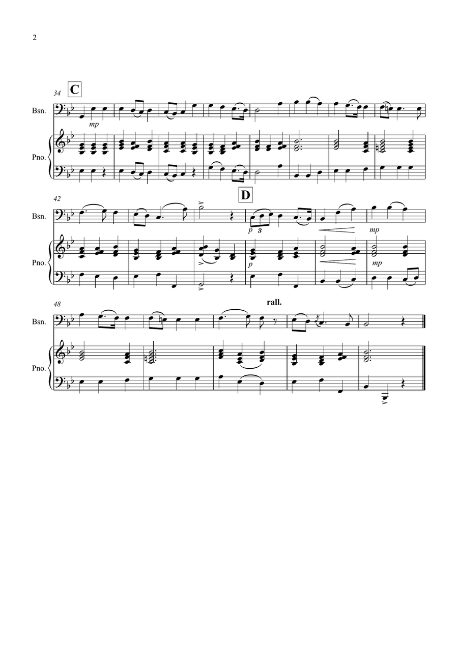 Largo (from 'Xerxes' Opera) for Bassoon and Piano Bassoon Solo scores gallery preview page 2