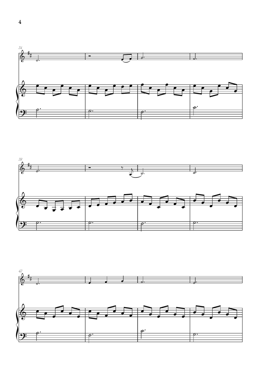 Can't Help Falling In Love B-Flat Trumpet scores gallery preview page 4