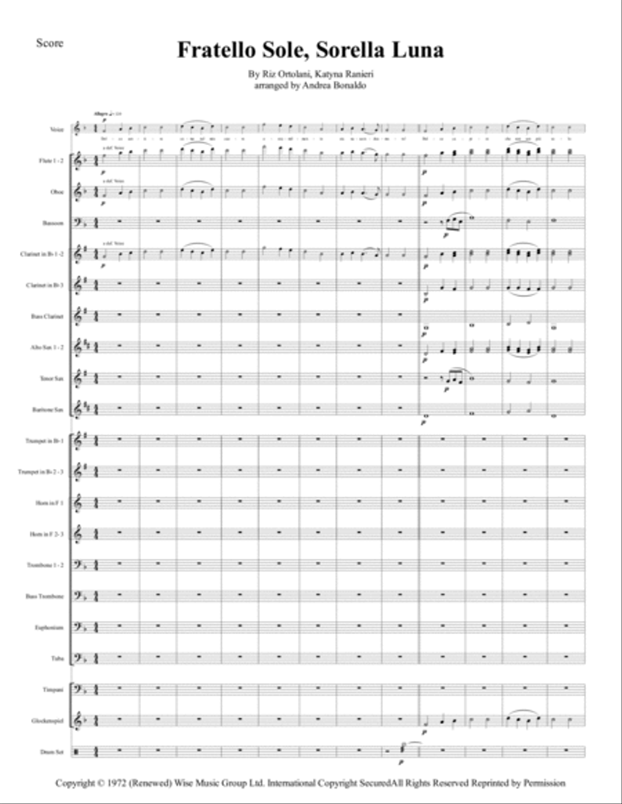Fratello Sole, Sorella Luna Concert Band scores gallery preview page 2