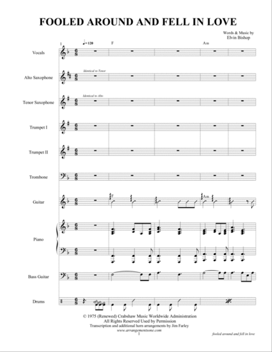 Fooled Around And Fell In Love Tenor Saxophone scores gallery preview page 3