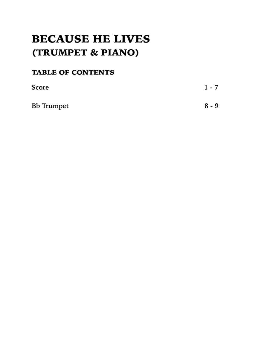 Because He Lives B-Flat Trumpet scores gallery preview page 4