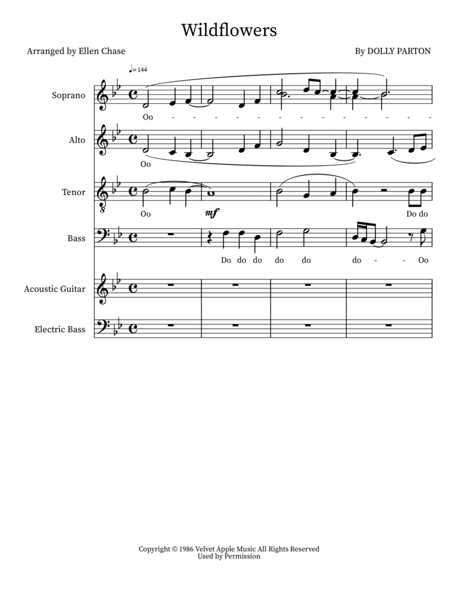 Wildflowers 4-Part scores gallery preview page 1