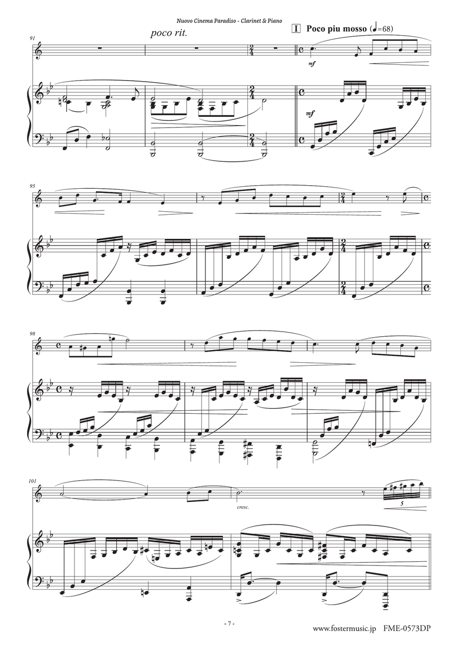 Love Theme (Tema D'amore) B-Flat Clarinet scores gallery preview page 4