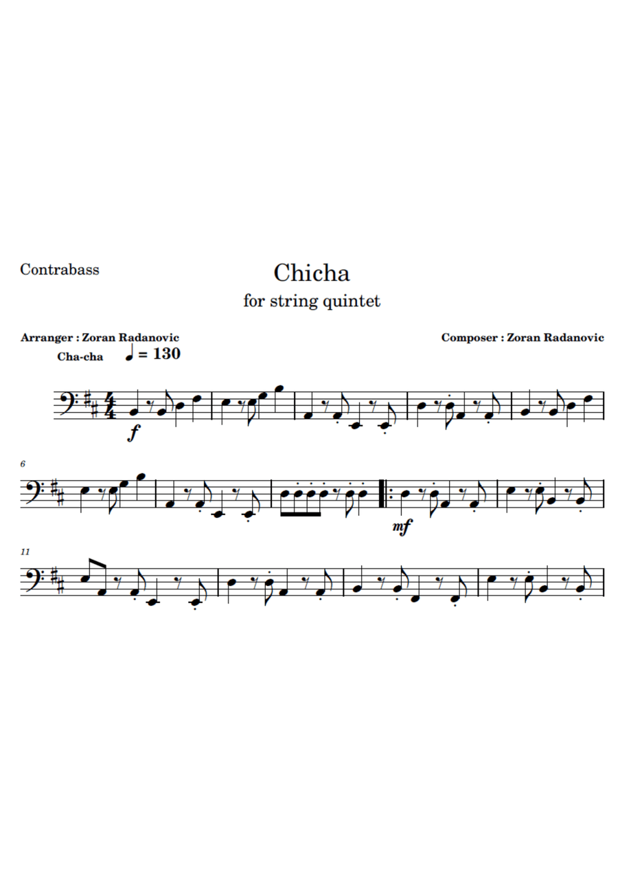 Chicha - for string quintet String Orchestra scores gallery preview page 6