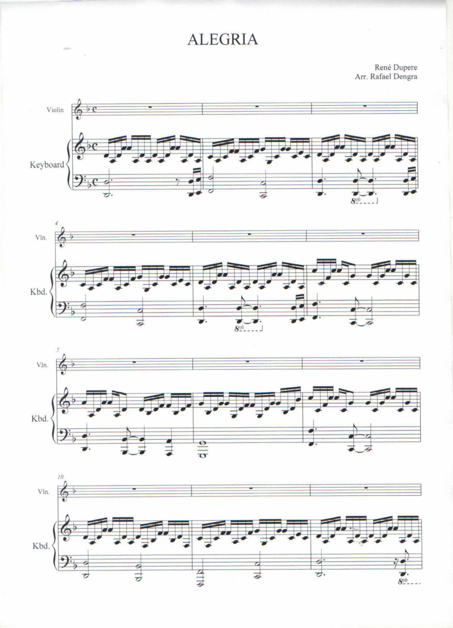 Alegria, Alegria Violin Solo scores gallery preview page 1