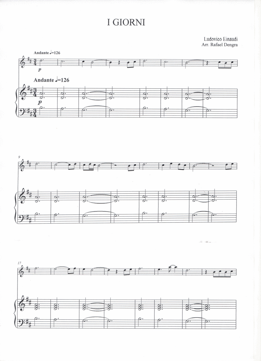 I Giorni Violin Solo scores gallery preview page 1