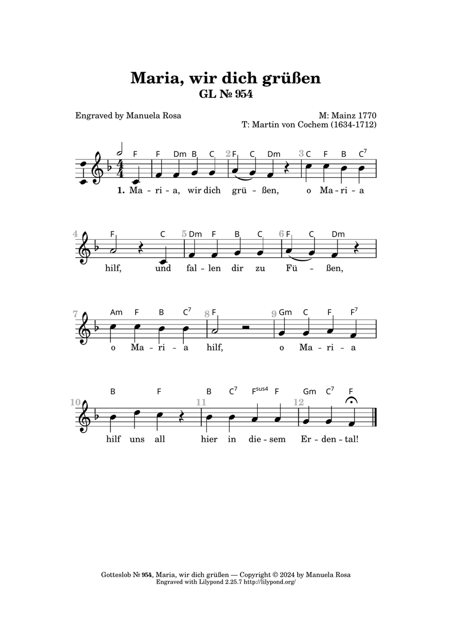 Maria wir dich grüßen (Gotteslob 954) Piano Method scores gallery preview page 3