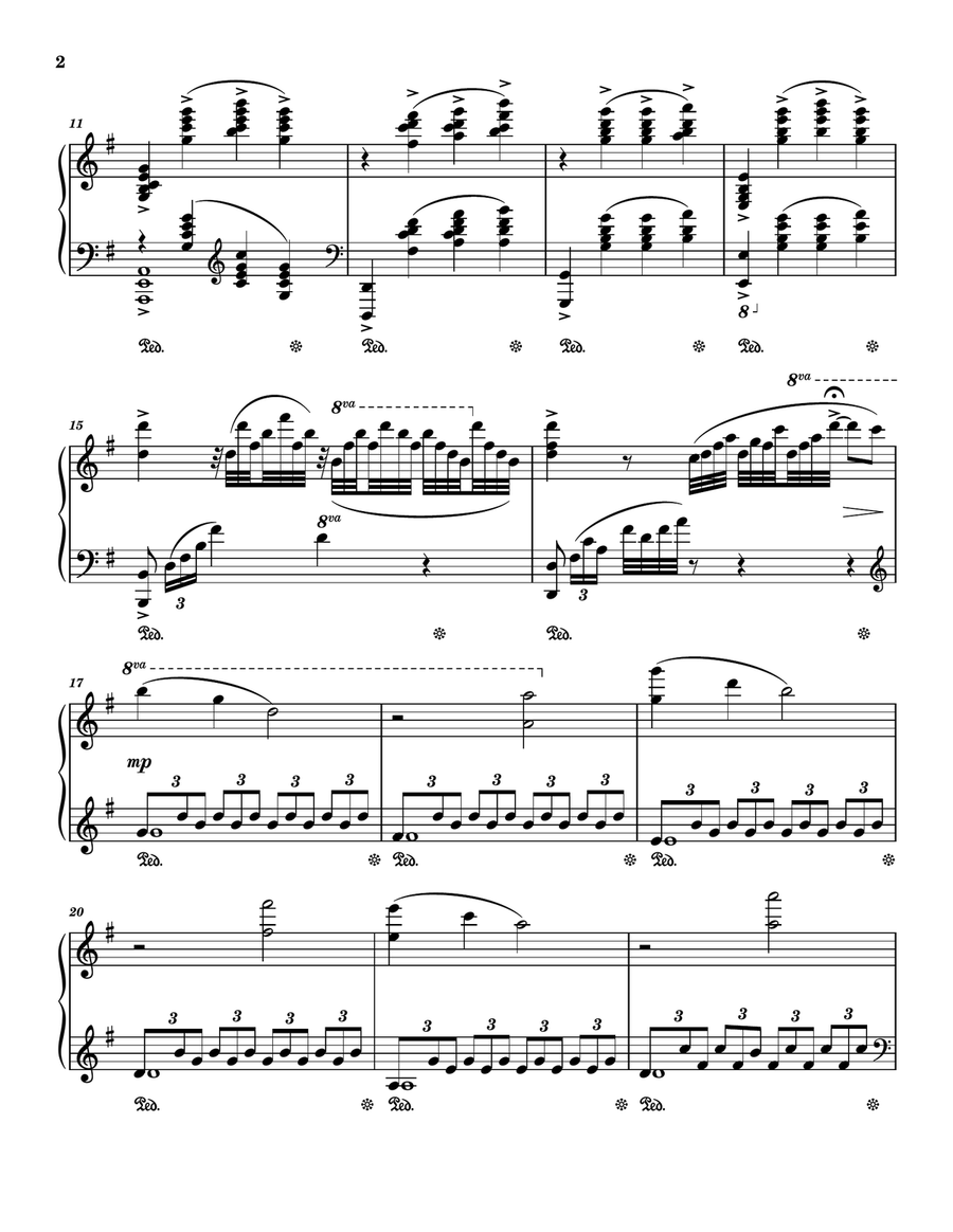 Unchained Melody Piano Solo scores gallery preview page 2