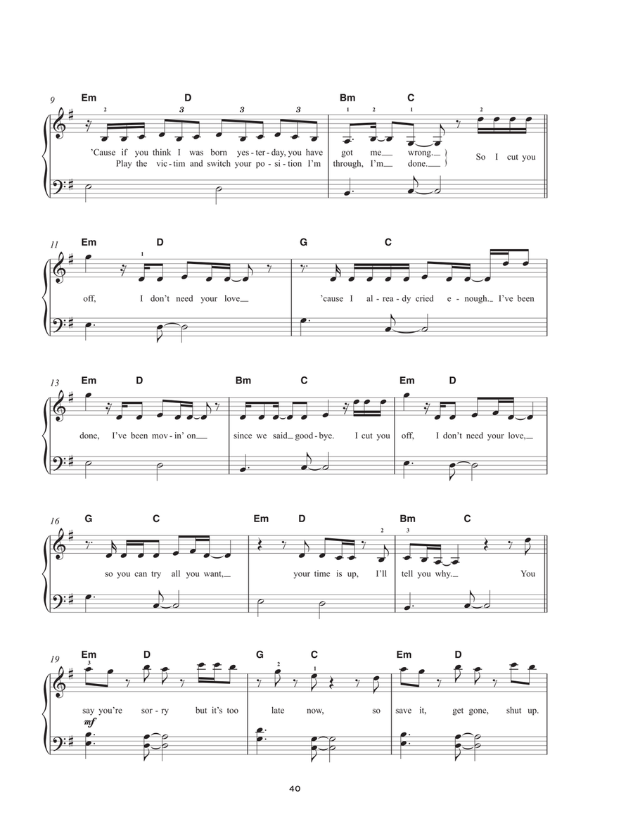 IDGAF IDGAF Easy Piano scores gallery preview page 2