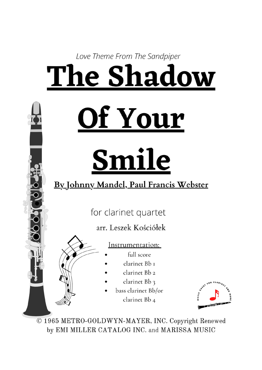 The Shadow Of Your Smile The Shadow Of Your Smile Clarinet Quartet scores gallery preview page 2