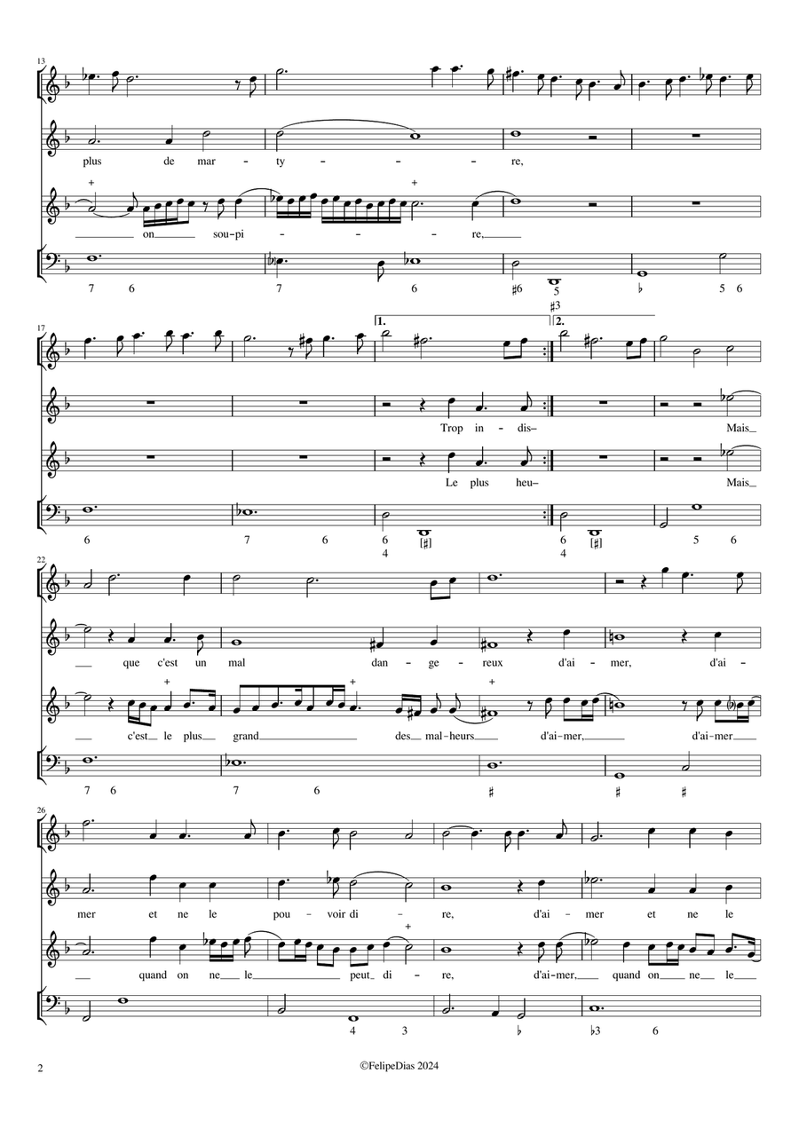 Trop indiscret Amour (Récit d'Orphée from Ballet des Muses) Small Ensemble scores gallery preview page 2