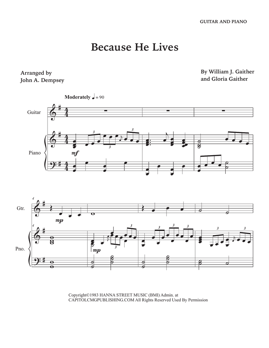 Because He Lives Acoustic Guitar scores gallery preview page 5