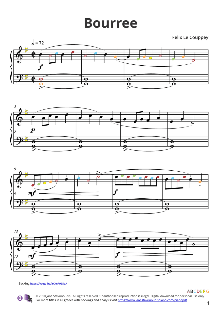 Bourree (No.5 from Opus 17, The alphabet) Chamber Music scores gallery preview page 3
