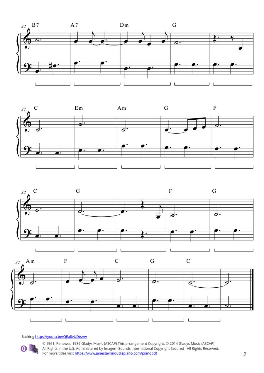 Can't Help Falling In Love Easy Piano scores gallery preview page 2