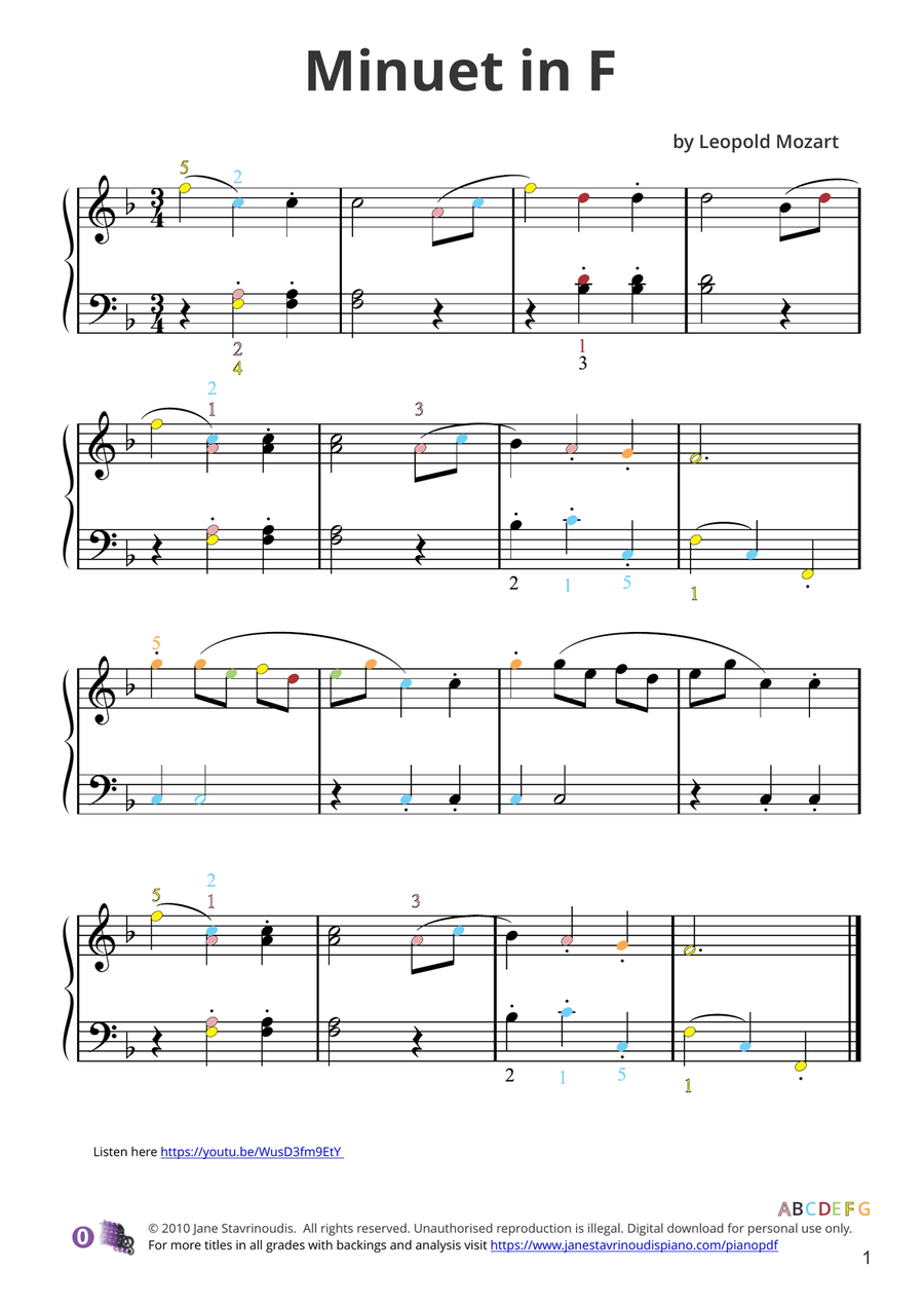 Minuet in F Piano Method scores gallery preview page 2