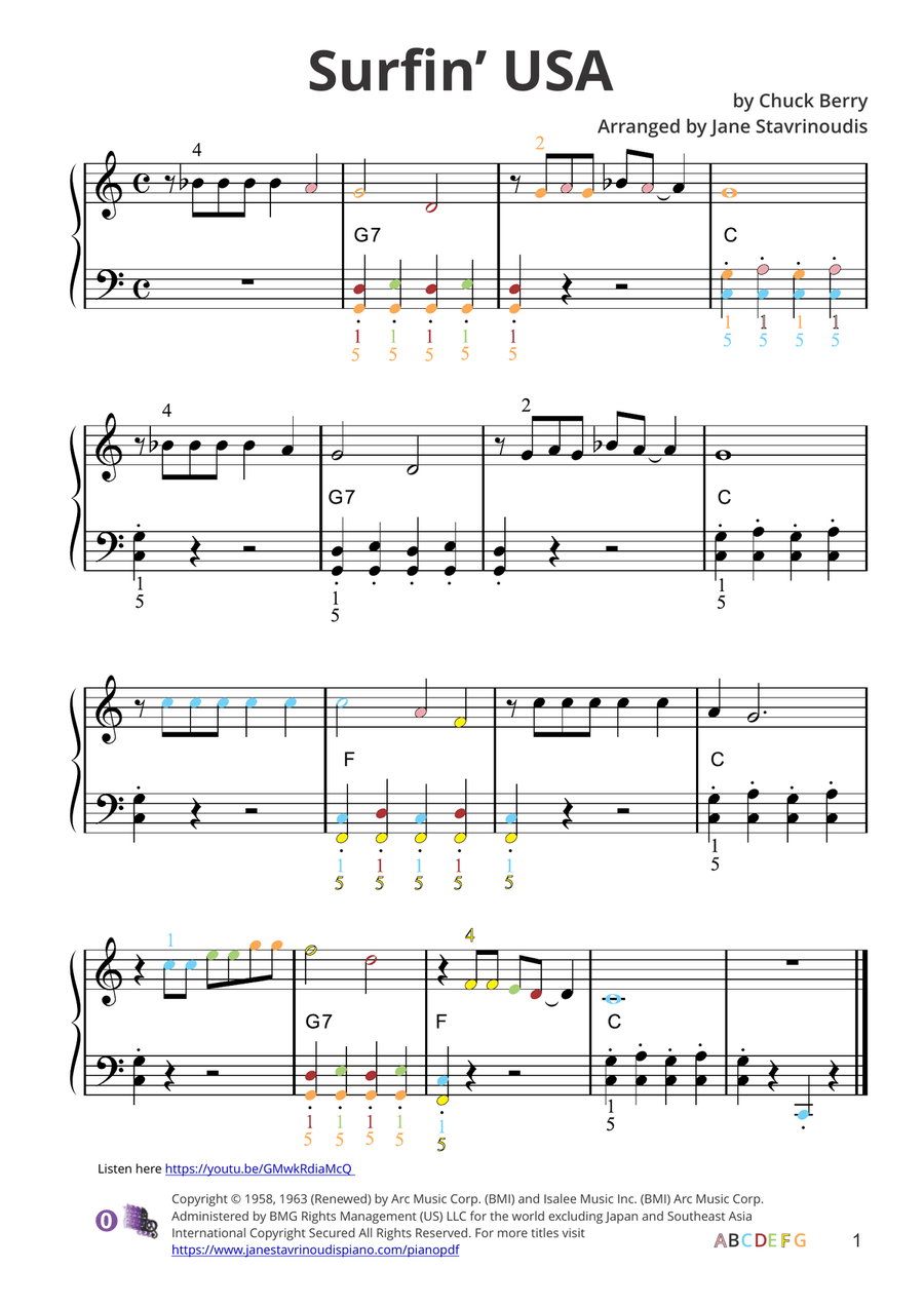 Surfin' U.s.a. Surfin' U.s.a. Piano Method scores gallery preview page 2