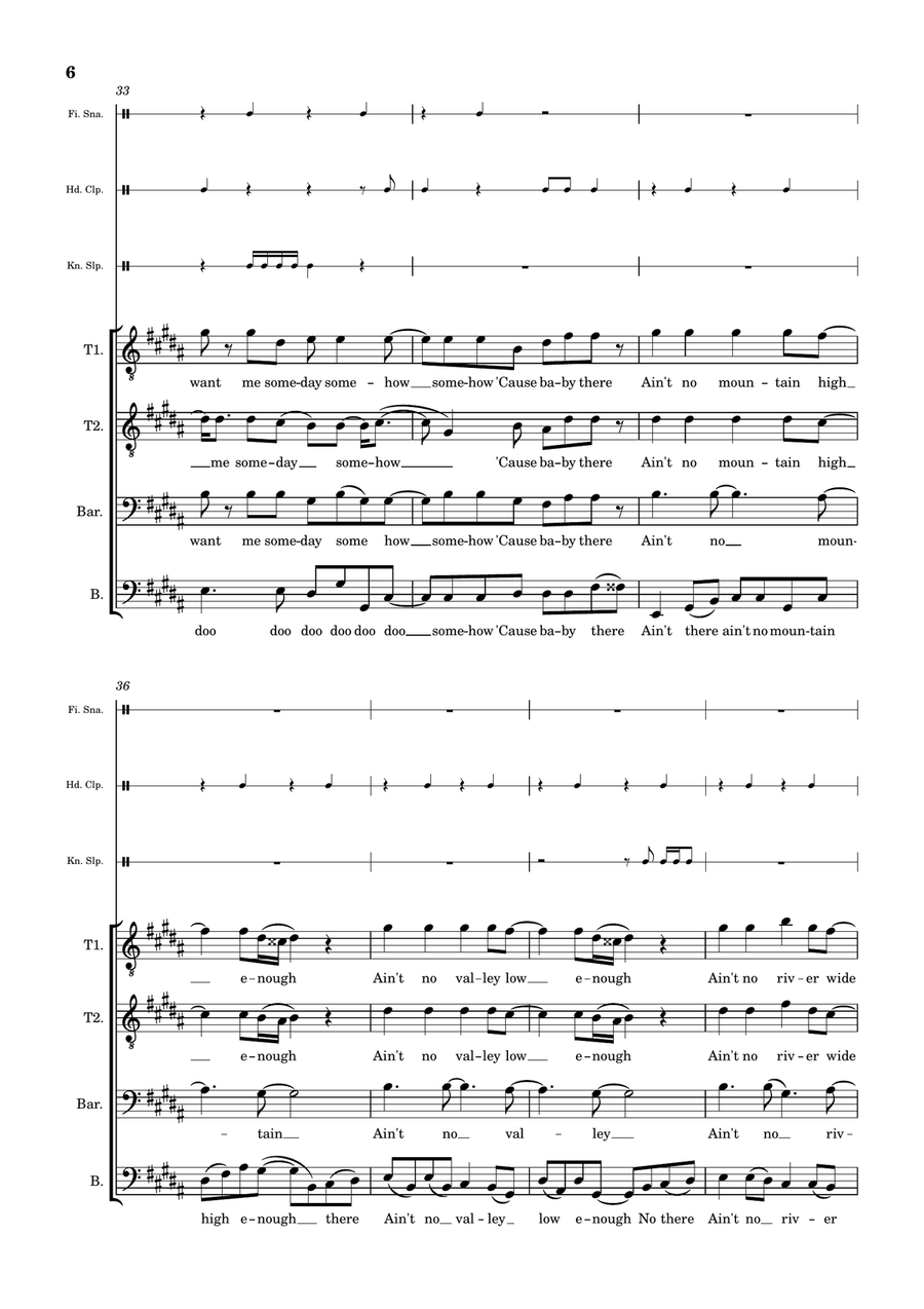 Ain't No Mountain High Enough TTBB scores gallery preview page 6