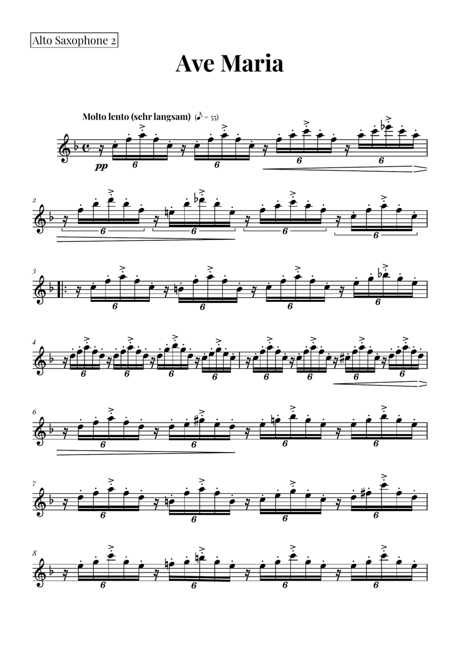 Ave Maria - Franz Schubert Saxophone Quartet scores gallery preview page 4