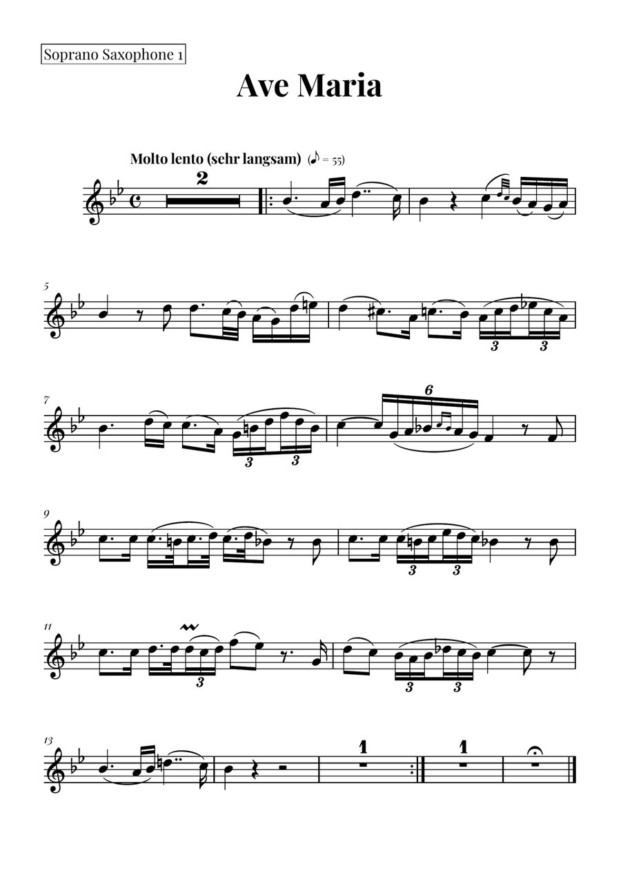 Ave Maria - Franz Schubert Saxophone Quartet scores gallery preview page 5
