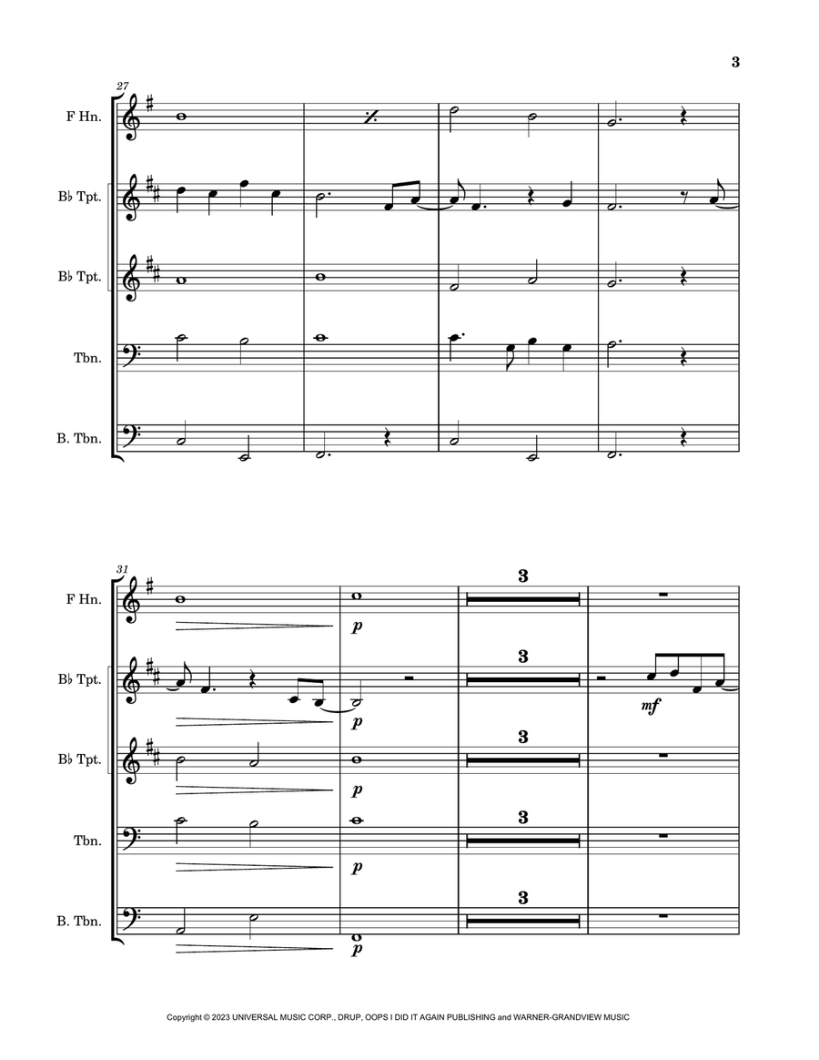 What Was I Made For? What Was I Made For? Brass Ensemble scores gallery preview page 3